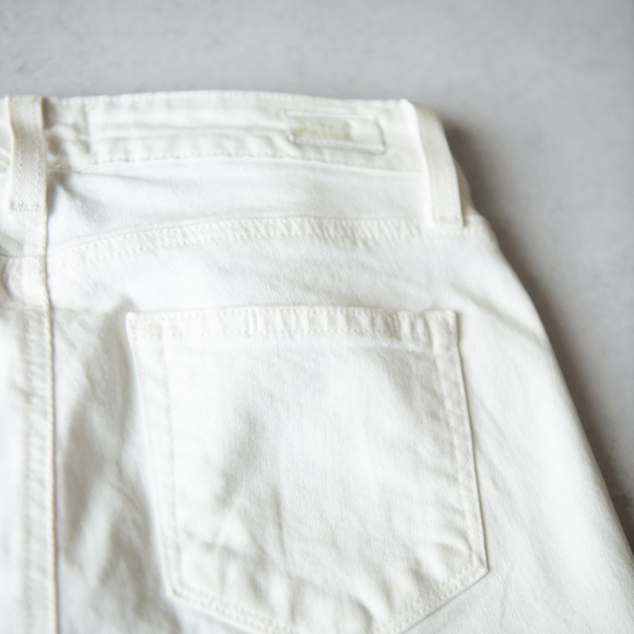 PAIGE  Skyline Crop Skinny Cuffed Hem Optic White Jeans Size 25 - Picture 3 of 12